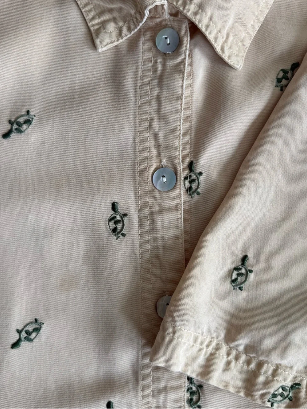 Vintage 80s 90s Boxy Embroidered Turtles S/S Button Down Shirt ~ Size 2X - Picture 5 of 7